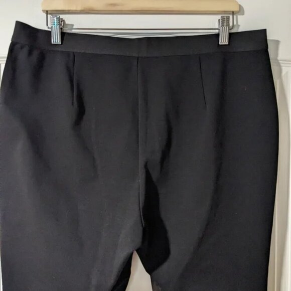 Eileen Fisher | front panel lamb leather leggings in black - Picture 8 of 12